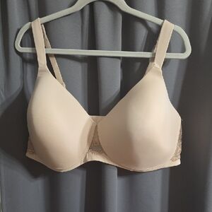 Leading Lady Women's Bra Tan Lacy Floral Underwire Lightly Padded Sz 50DDD EUC